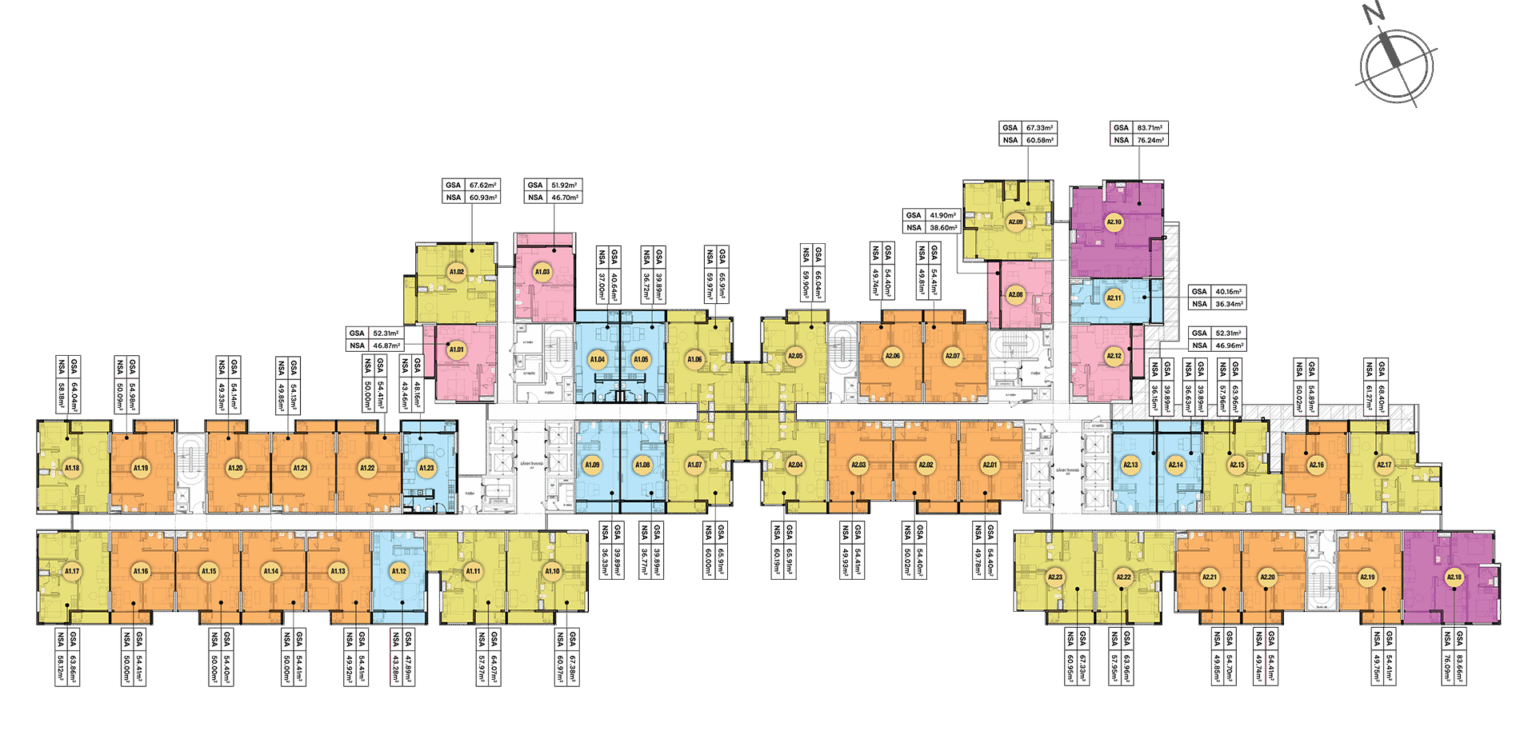 Mặt bằng tầng Tháp A